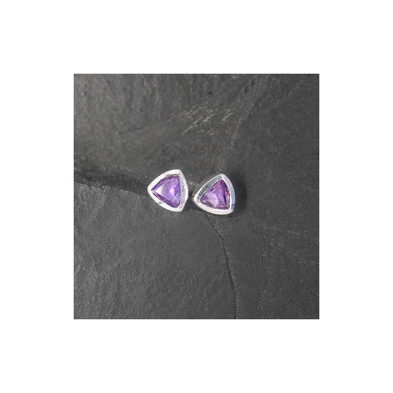 Amethyst Ohrstecker Dreieck