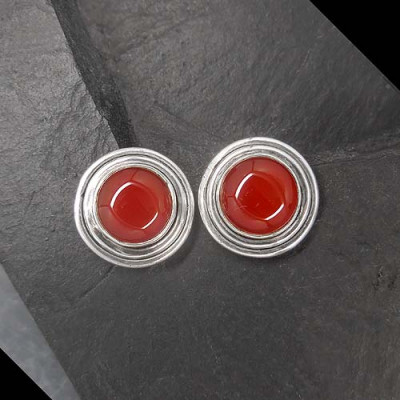 Karneol Ohrstecker Rund