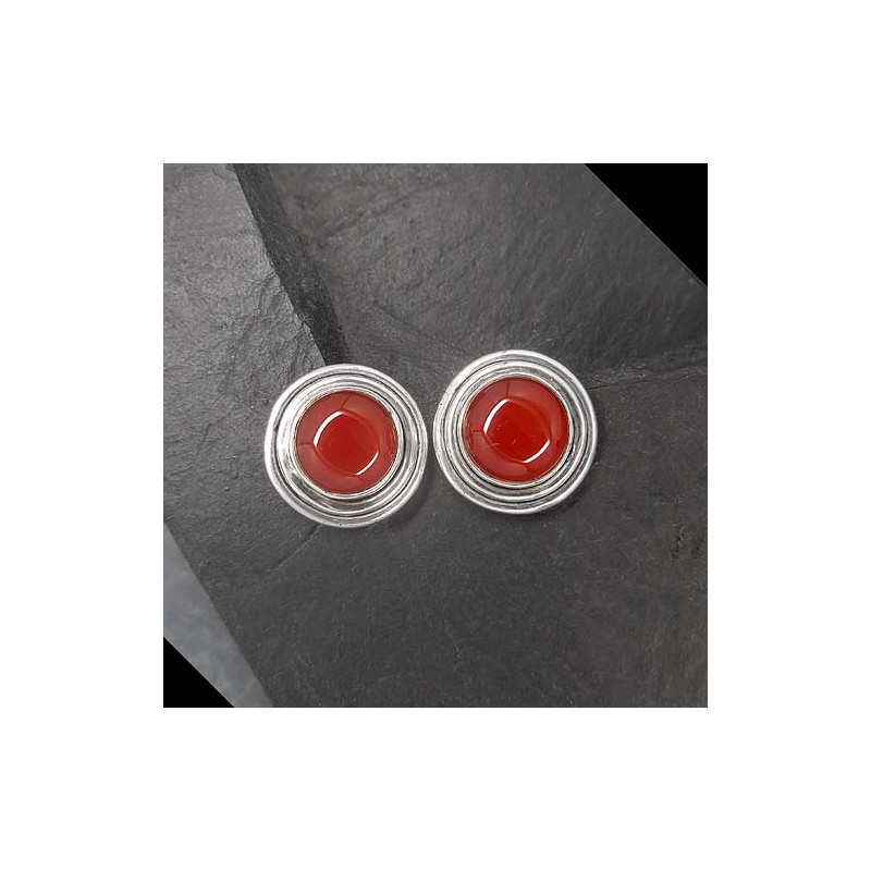Karneol Ohrstecker Rund