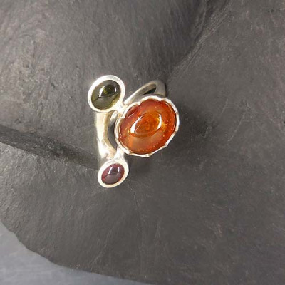 Turmalin Ring mit Granat