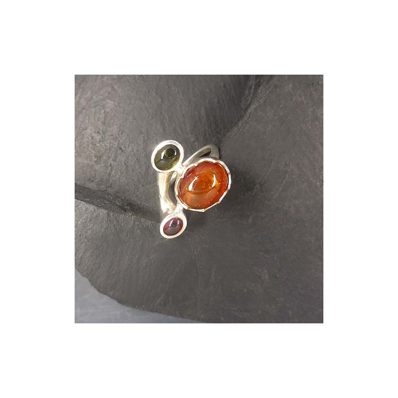 Turmalin Ring mit Granat