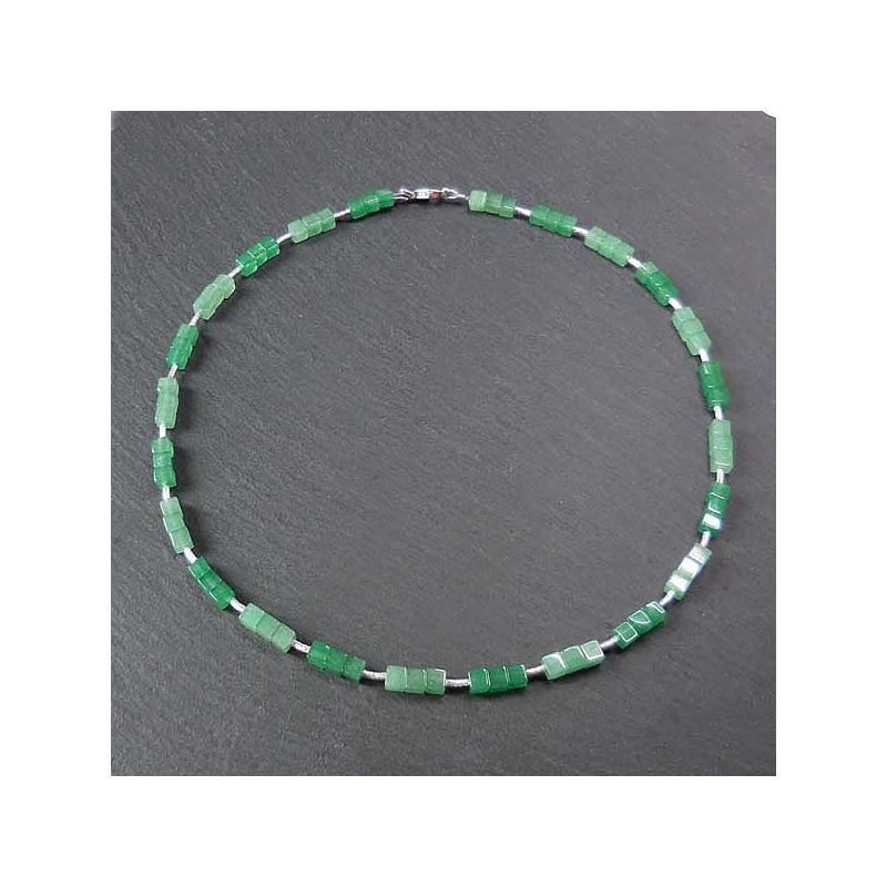 Aventurin Würfel Kette Mit Silber