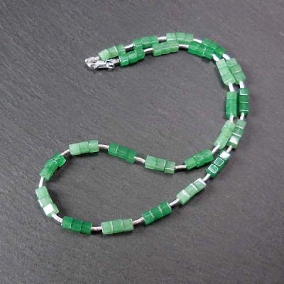 Aventurin Würfel Kette Mit Silber