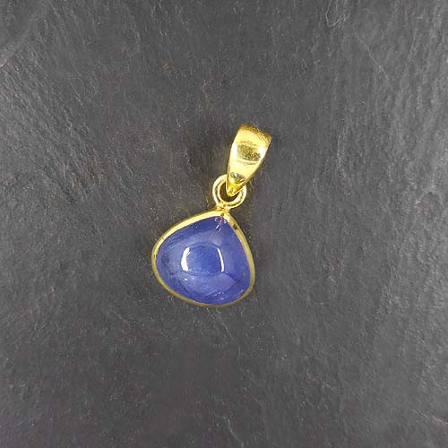 Tansanit Anhänger Vergoldet