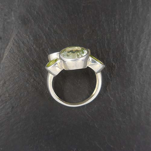 Prasiolith Ring mit Peridot