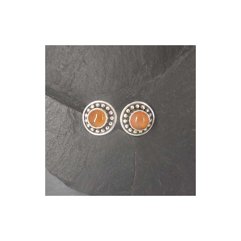 Karneol Ohrstecker Rund
