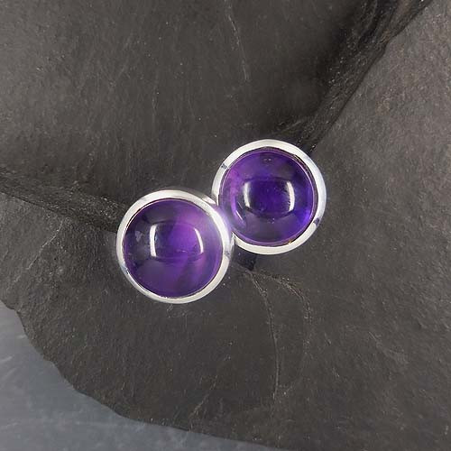 Amethyst Ohrstecker Rund