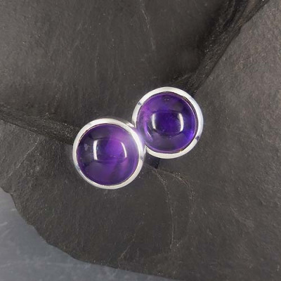 Amethyst Ohrstecker Rund