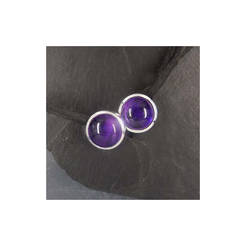 Amethyst Ohrstecker Rund