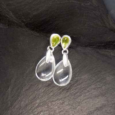 Bergkristall Ohrringe mit Peridot