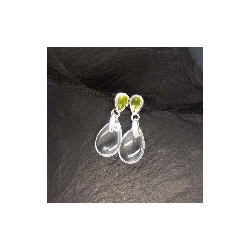 Bergkristall Ohrringe mit Peridot