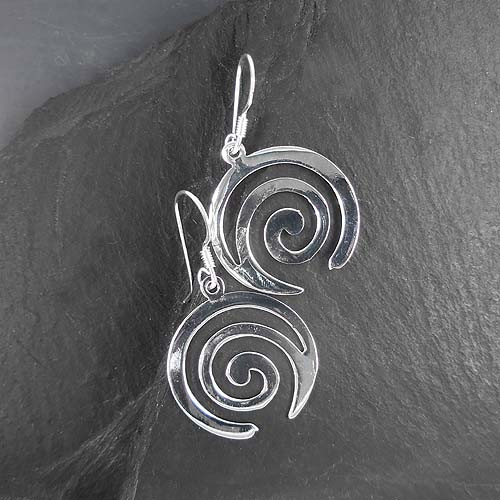 Silberohrringe Spirale Rund
