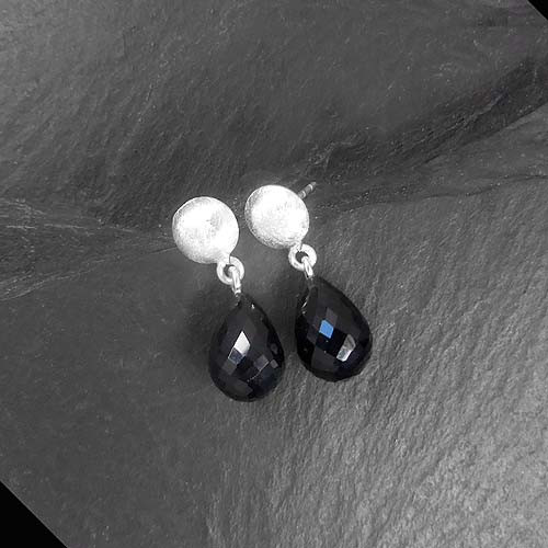 Onyx Ohrringe Tropfen Stecker