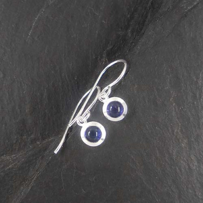 Iolit Ohrring Rund Mini