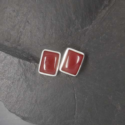 Karneol Ohrstecker Eckig