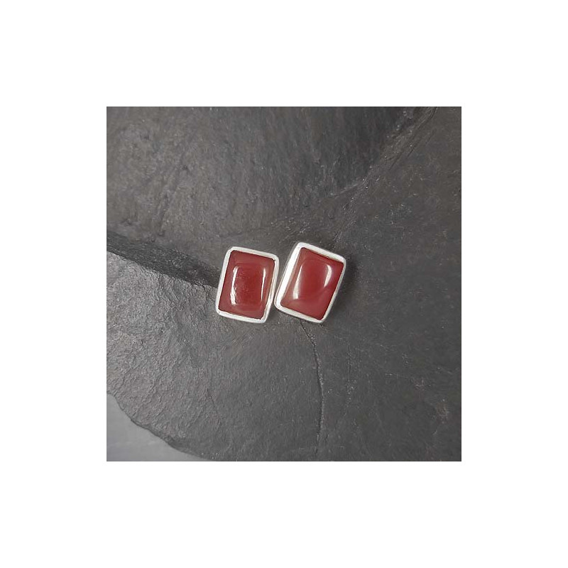 Karneol Ohrstecker Eckig