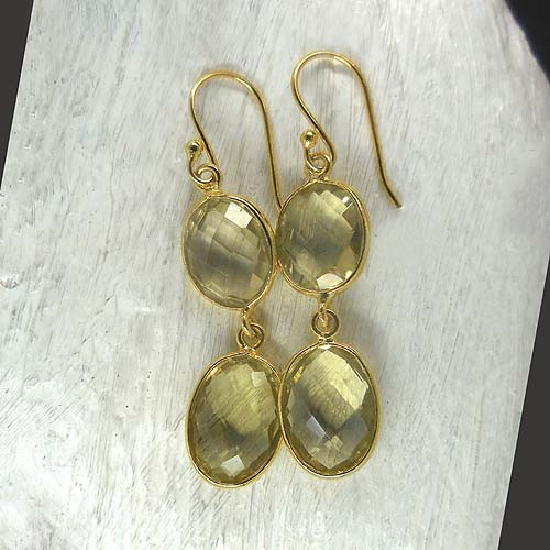 Lemon Citrin Ohrringe Vergoldet