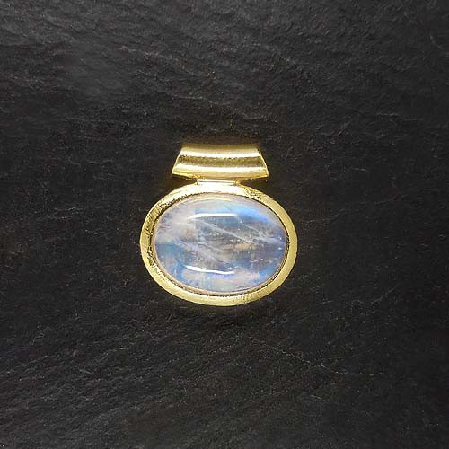 Mondstein Anhänger Matt Vergoldet (S9)