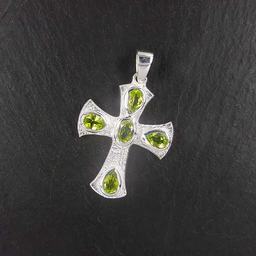 Peridot Anhänger Kreuz