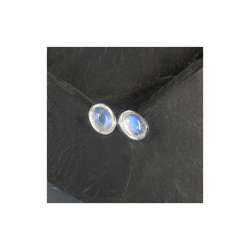 Mondstein Ohrstecker Oval