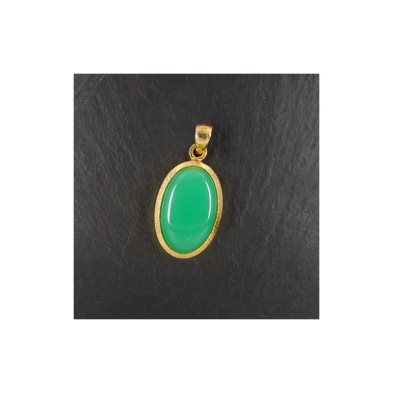 Chrysopras Anhänger Vergoldet