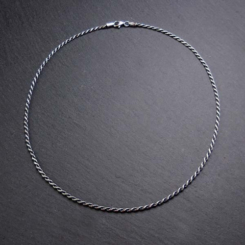 Silberkette Gedreht und Geschwärzt