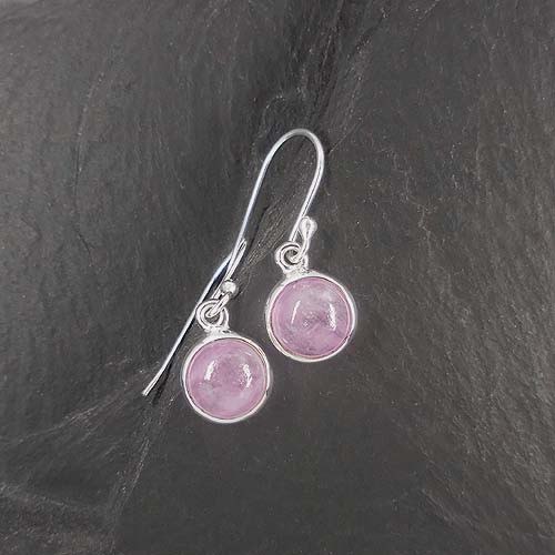 Rosenquarz Ohrringe Rund