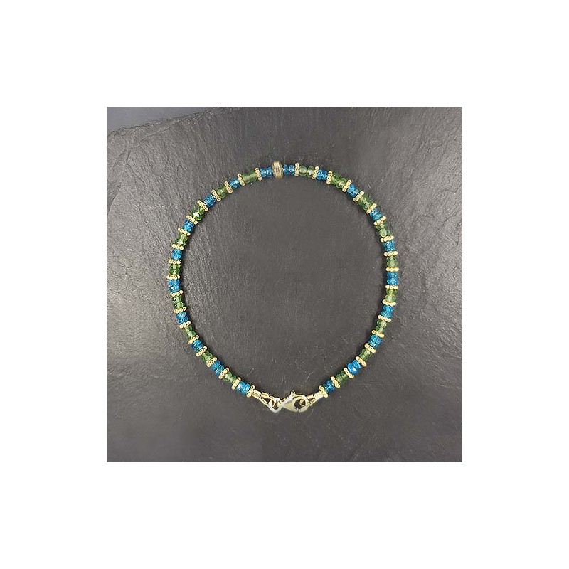 Apatitarmband mit Fluorit und Gold