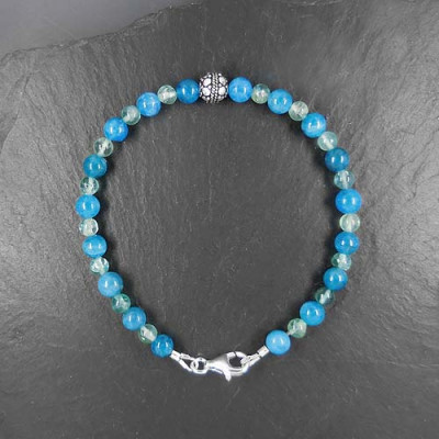 Apatit Armband mit Fluorit und Silber