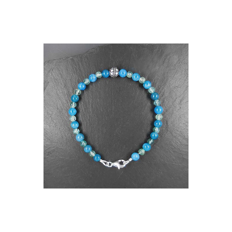 Apatit Armband mit Fluorit und Silber