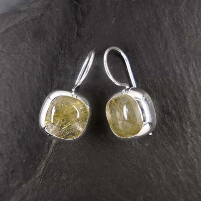 Rutilquarz Ohrringe eckig