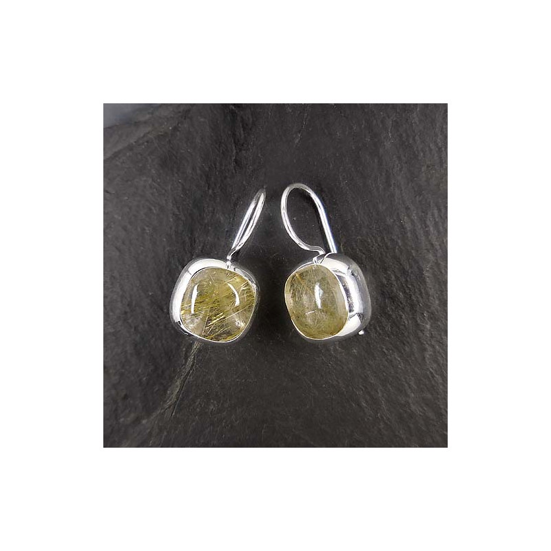Rutilquarz Ohrringe eckig