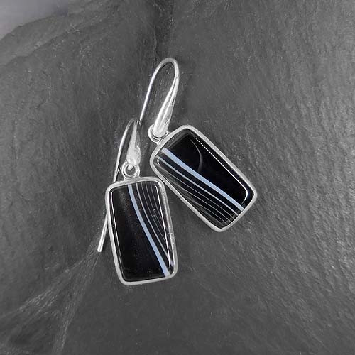 Sardonyx Ohrringe Eckig