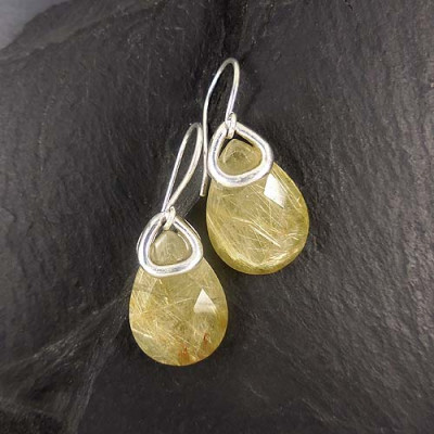 Rutilquarz Ohrringe Tropfen