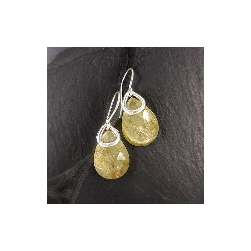 Rutilquarz Ohrringe Tropfen