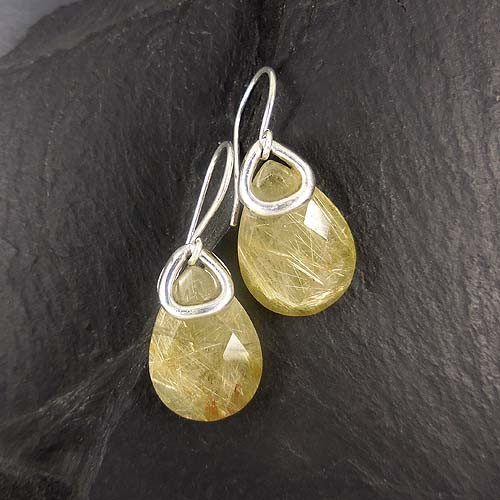 Rutilquarz Ohrringe Tropfen