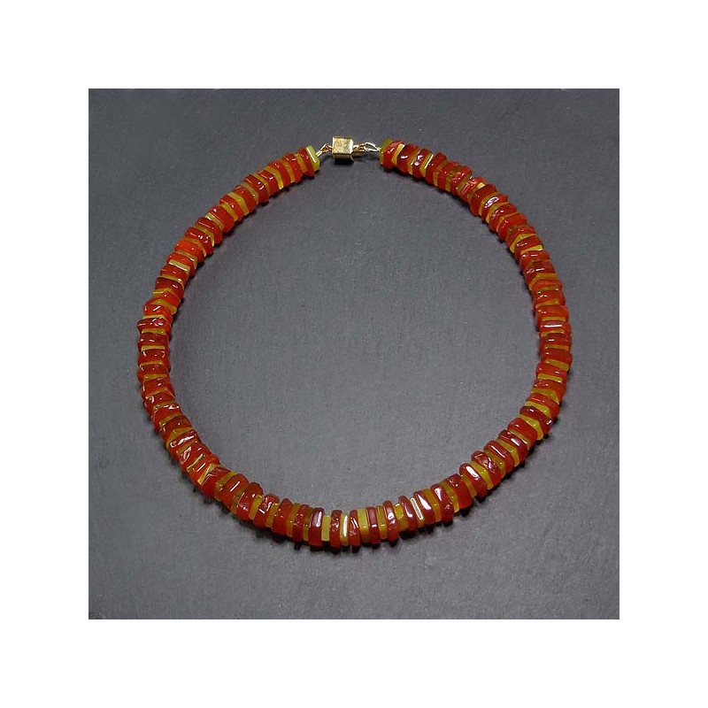 Karneol Kette mit Serpentin