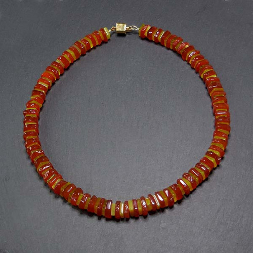 Karneol Kette mit Serpentin