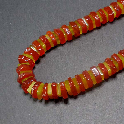 Karneol Kette mit Serpentin