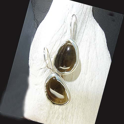 Rauchquarz Ohrringe Tropfen