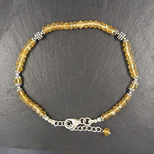 Citrin Armband mit Silberperlen