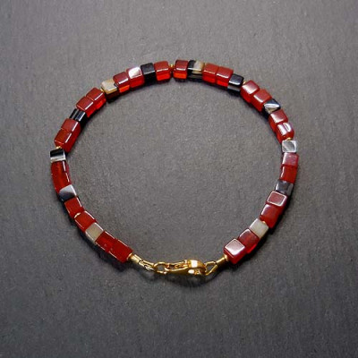 Karneol Armband mit Sardonyx und Gold