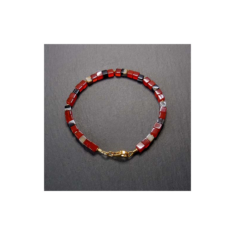 Karneol Armband mit Sardonyx und Gold