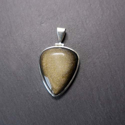 Goldobsidian Anhänger Tropfen