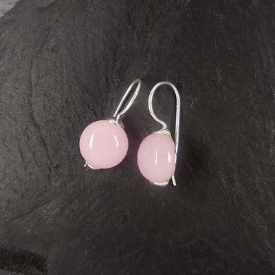 Rosenquarz Ohrringe Rund