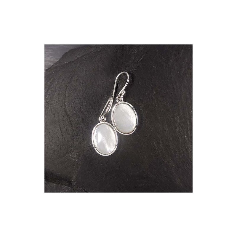 Perlmutt Ohrringe oval