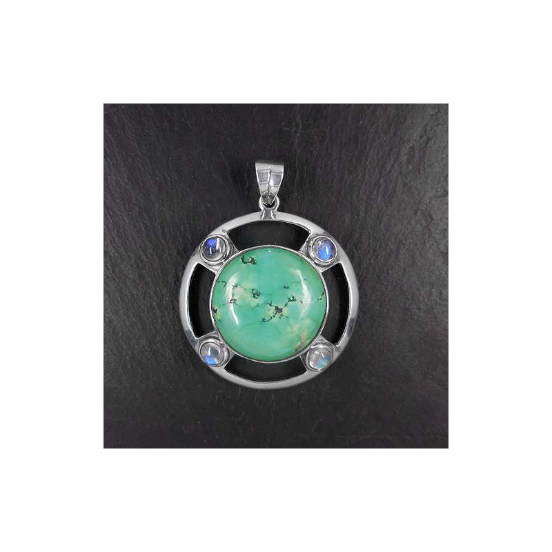 Türkis Anhänger mit 4 Mondsteinen