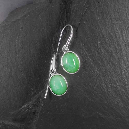 Chrysopras Ohrringe Oval