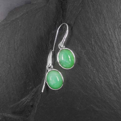 Chrysopras Ohrringe Oval