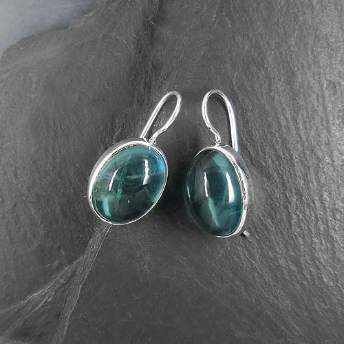Fluorit Ohrringe Petrol